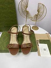 Gucci aitana espadrille wedge brown sandals 85mm - 6