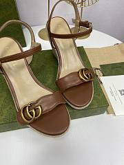 Gucci aitana espadrille wedge brown sandals 85mm - 3