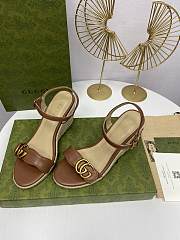 Gucci aitana espadrille wedge brown sandals 85mm - 2