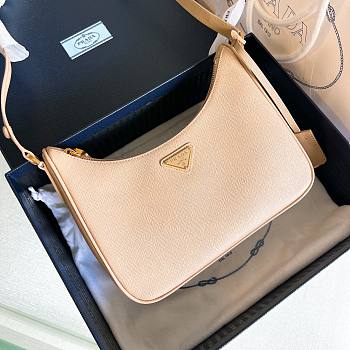 Prada Saffiano Beige Leather Shoulder Bag