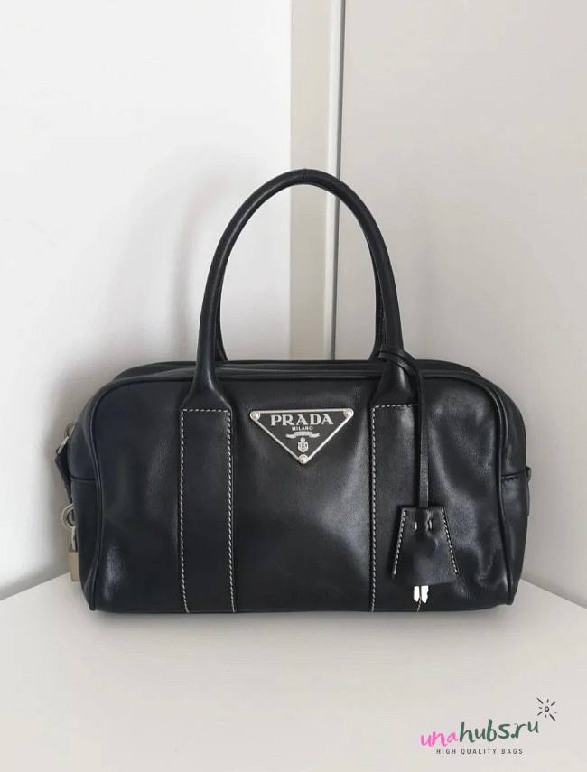 Prada Nappa Bouletto Black Leather Bag - 1