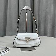 Prada 1BD345 brushed leather shoulder bag ( black/ white) - 1