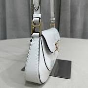 Prada 1BD345 brushed leather shoulder bag ( black/ white) - 5