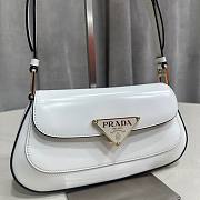 Prada 1BD345 brushed leather shoulder bag ( black/ white) - 6