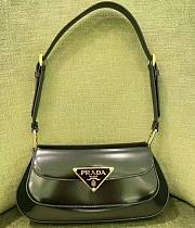 Prada 1BD345 brushed leather shoulder bag ( black/ white) - 2