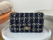 Chanel CF Dark Blue Tweed Flap Bag - 1