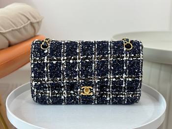 Chanel CF Dark Blue Tweed Flap Bag