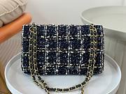 Chanel CF Dark Blue Tweed Flap Bag - 3