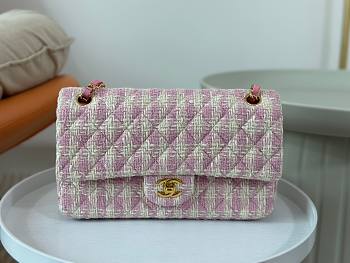 Chanel CF Light Pink Tweed Flap Bag