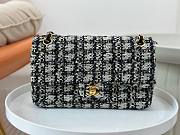 Chanel CF Black Tweed Flap Bag - 1