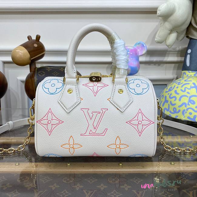 Louis Vuitton speedy 20 white leather bag M46667 - 1