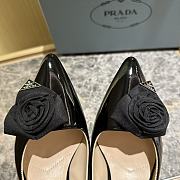 Prada 65mm Faux-flower Black Leather Pumps - 4