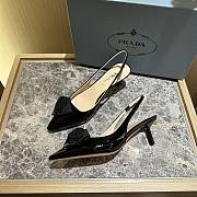 Prada 65mm Faux-flower Black Leather Pumps - 6