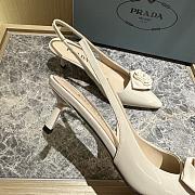 Prada 65mm Faux-flower Beige Leather Pumps  - 4