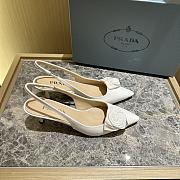 Prada 65mm Faux-flower White Leather Pumps - 4