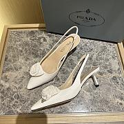 Prada 65mm Faux-flower White Leather Pumps - 5