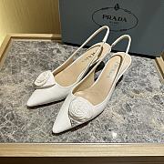 Prada 65mm Faux-flower White Leather Pumps - 2