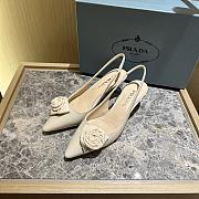 Prada 65mm Faux-flower Beige Leather Pumps  - 2