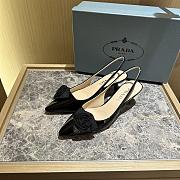 Prada 65mm Faux-flower Black Leather Pumps - 2