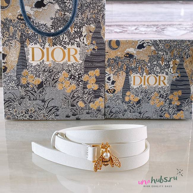 Dior bee white belt 1.7cm - 1