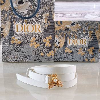 Dior bee white belt 1.7cm
