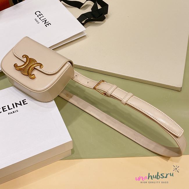 Celine Triomphe mini bag white belt - 1
