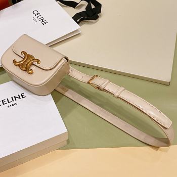 Celine Triomphe mini bag white belt