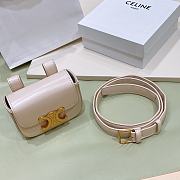 Celine Triomphe mini bag white belt - 2