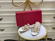 Valentino White Leather Slippers - 2