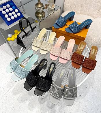 Louis Vuitton monogram heeled slippers ( 7 colors)