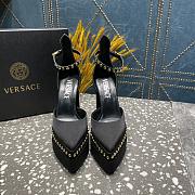 Versace Aevitas Pointy stud black leather platform pumps - 5