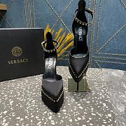 Versace Aevitas Pointy stud black leather platform pumps - 3