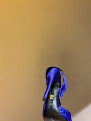 Versace Safety Pin Pointed Toe Slingback Blue Pumps 12cm - 3