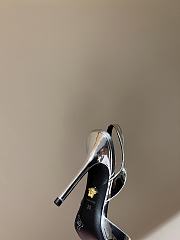 Versace Safety Pin Pointed Toe Slingback Silver Pumps 12cm - 6