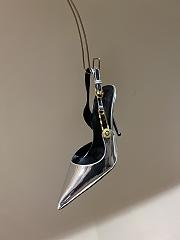 Versace Safety Pin Pointed Toe Slingback Silver Pumps 12cm - 4