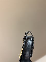 Versace Safety Pin Pointed Toe Slingback Black Pumps 12cm - 4