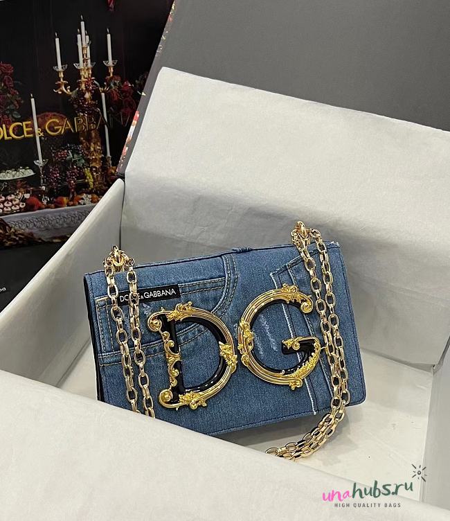 DOLCE & GABBANA Blue Patchwork Denim Bag  - 1