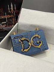 DOLCE & GABBANA Blue Patchwork Denim Bag  - 5