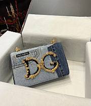 DOLCE & GABBANA Blue Patchwork Light Mix Denim Bag - 6