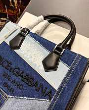 DOLCE & GABBANA denim shopper with embroidered logo bag - 5