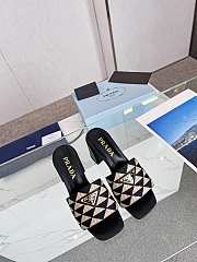 Prada Black Logo-plaque Heeled Sandals - 6