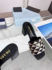 Prada Black Logo-plaque Heeled Sandals - 3