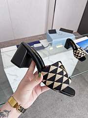 Prada Black Logo-plaque Heeled Sandals - 2