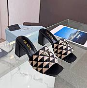 Prada Black Logo-plaque Heeled Sandals - 1