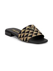 Prada Black Logo-plaque Sandals - 1