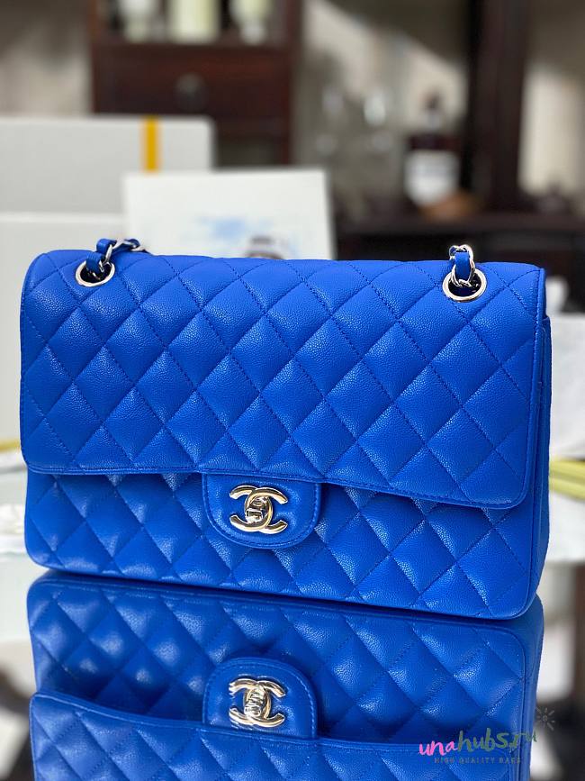 Chanel Cf flap bag blue silver hardware bag - 1