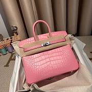 Hermes Birkin 25 Vert de Eau Pink Matte Alligator Palladium Hardware Bag - 1