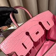 Hermes Birkin 25 Vert de Eau Pink Matte Alligator Palladium Hardware Bag - 2