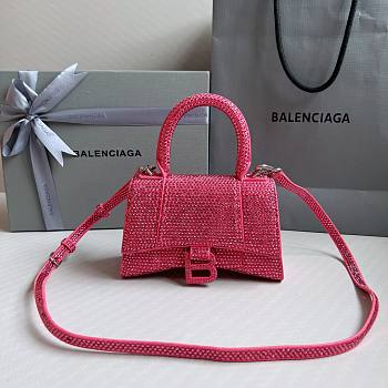 Balenciaga Hourglass XS Rhinestone Pink Bag