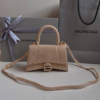 Balenciaga Hourglass XS Rhinestone Gold Bag